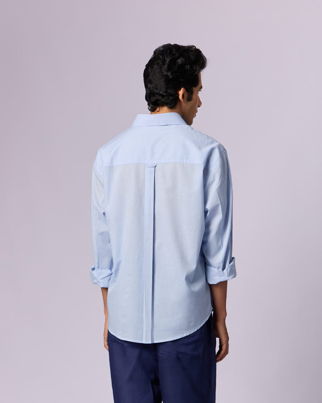Men's Oxford Cotton Shirt - Sky Blue - view 3 of 5