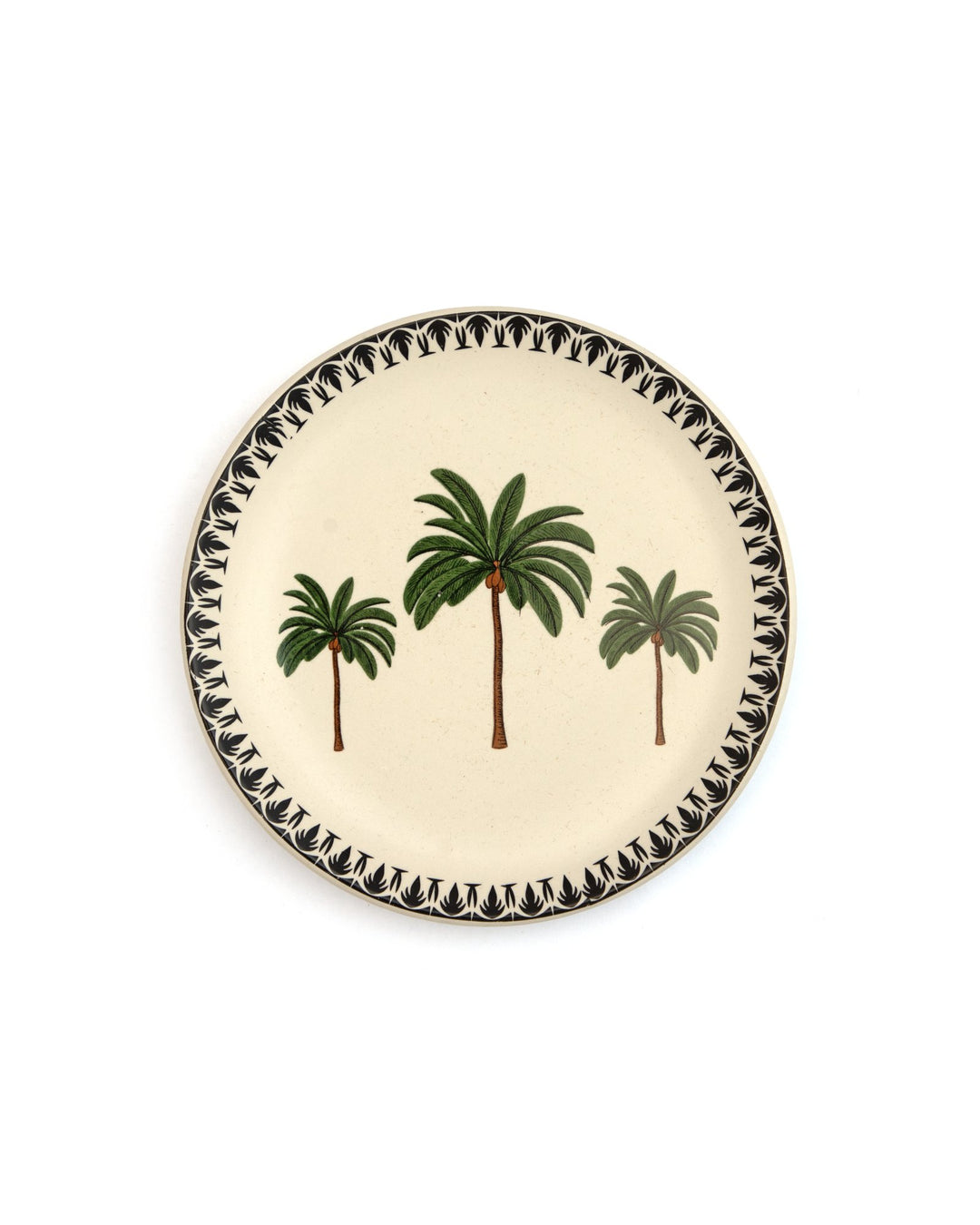 Palm Print Ceramic Plate - Green - view 2 of 3