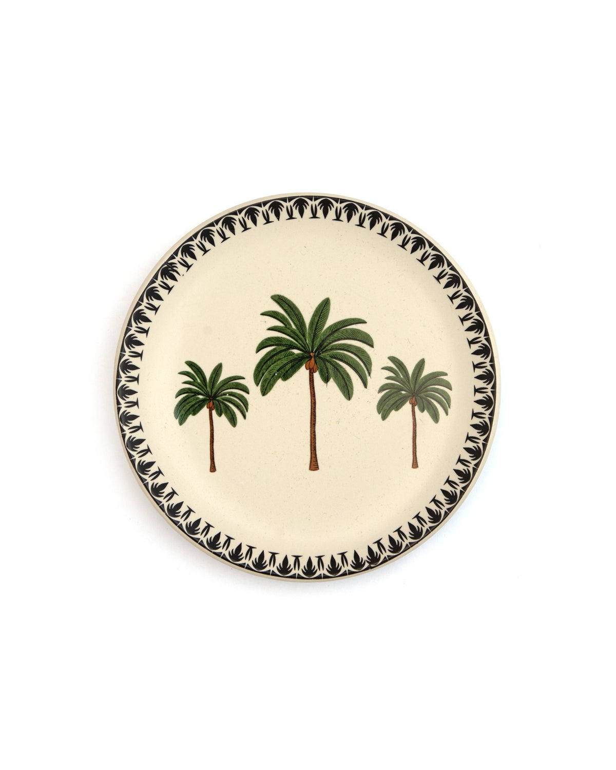 Palm Print Ceramic Plate - Green - view 2 of 3