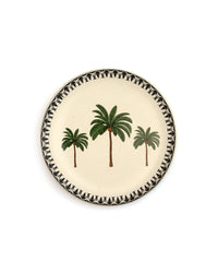 Palm Print Ceramic Plate - Green - view 2 of 3