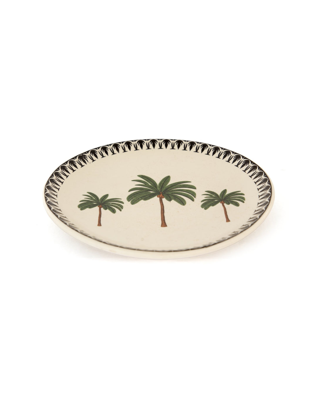 Palm Print Ceramic Plate - Green - view 3 of 3