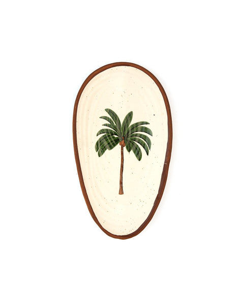 Palm Print Oval Snacks Plate