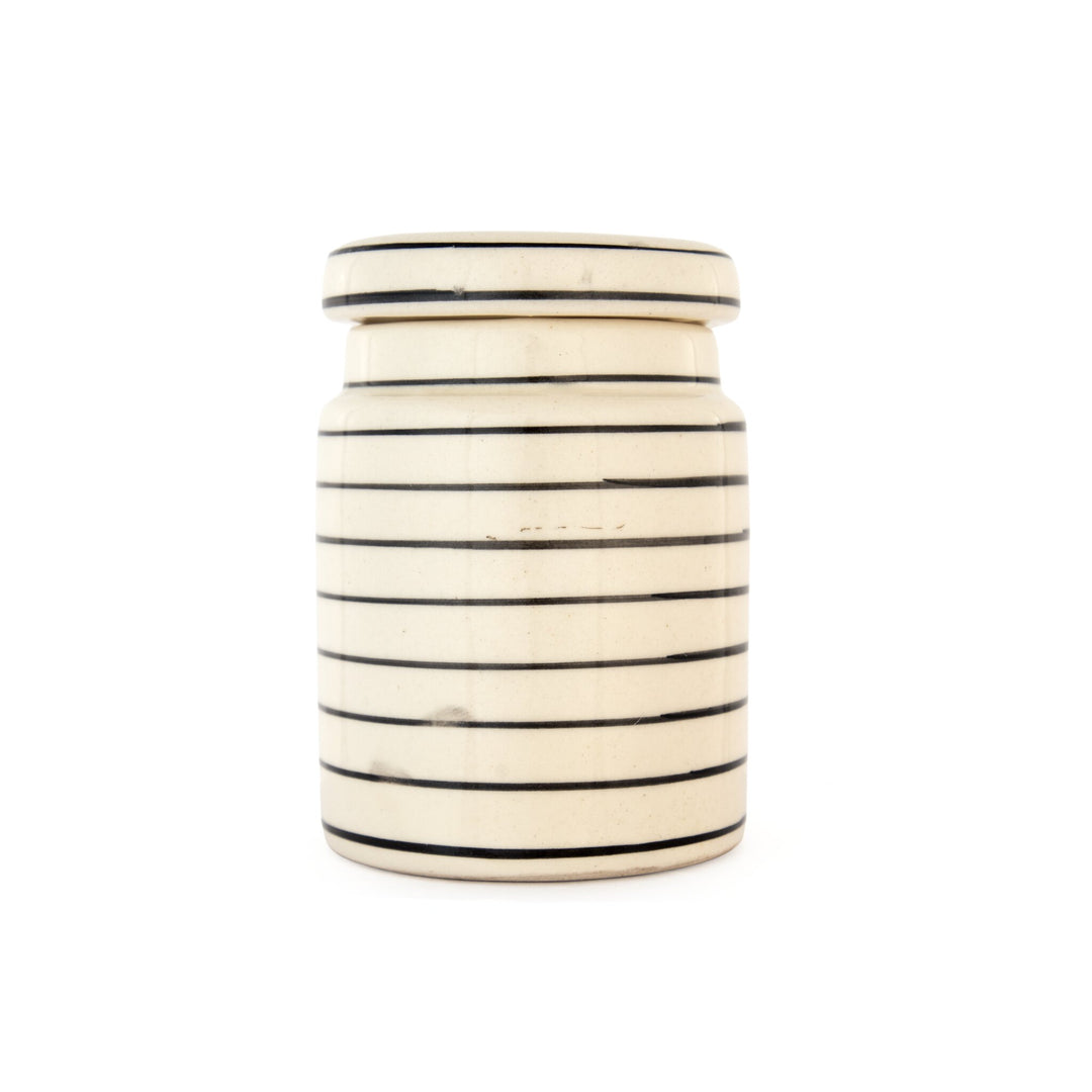 Fine Line Ceramic Storage Jar - Cream - view 5 of 5