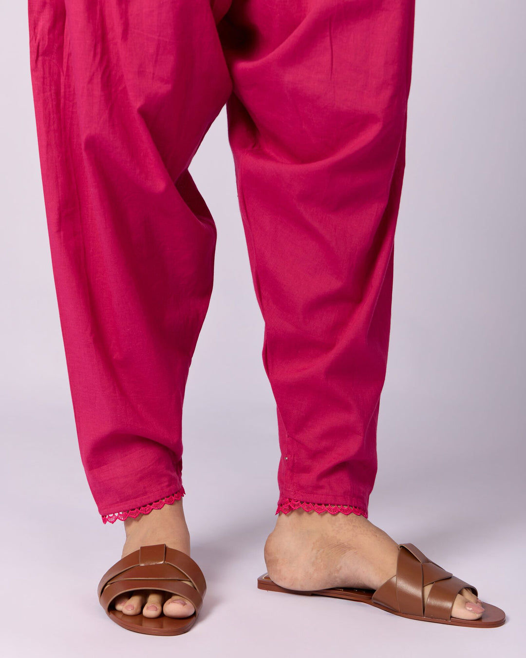 Women's Cotton Patiala Trousers - Fuchsia Pink - view 4 of 4