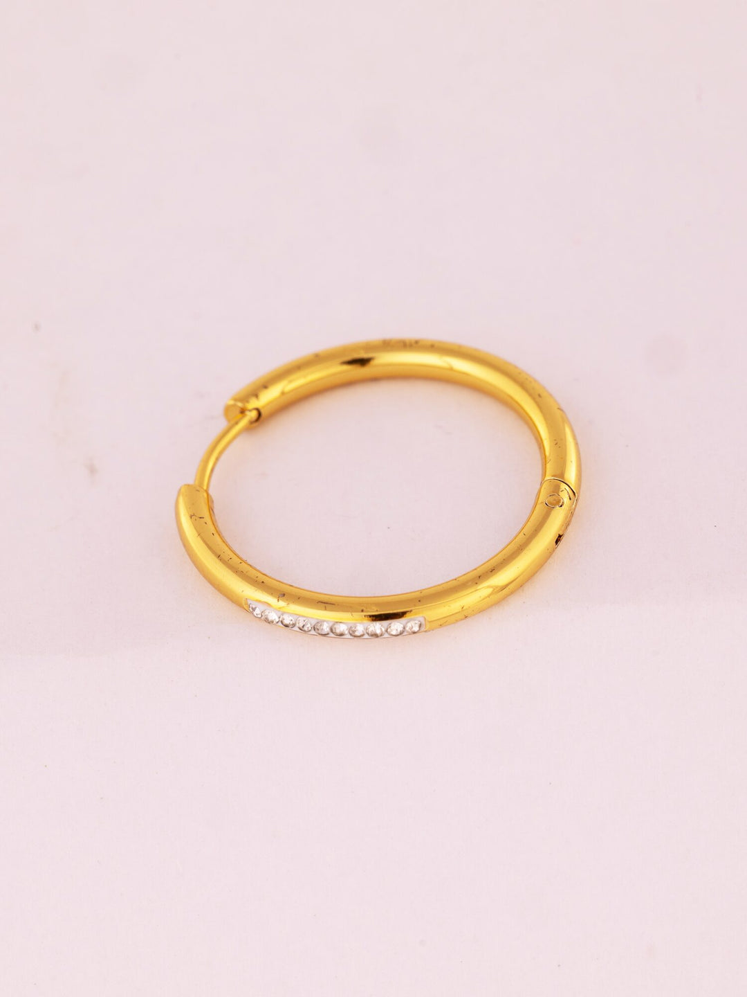 Pave Anti-Tarnish Huggie Hoop Earrings - view 2 of 2