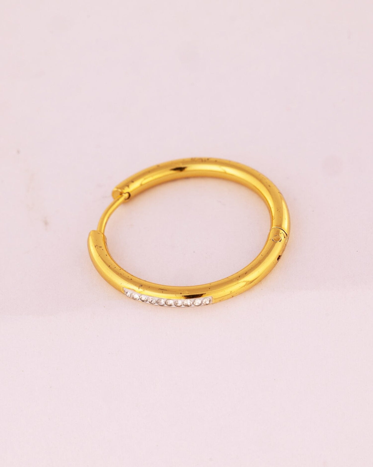 Pave Anti-Tarnish Huggie Hoop Earrings - view 3 of 3