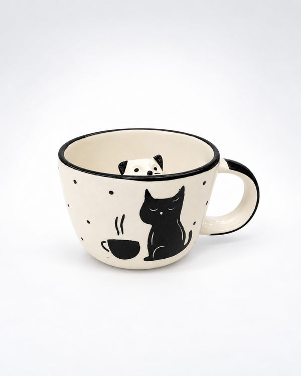 Peekaboo Black Cat Ceramic Mug - view 3 of 4