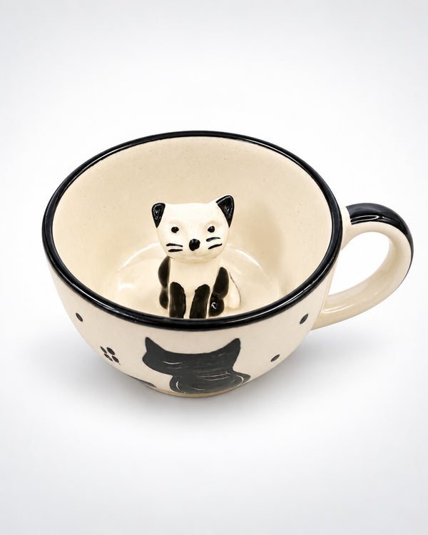 Peekaboo Black Cat Ceramic Mug - view 4 of 4