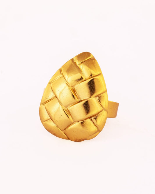 Pineapple Texture Anti-Tarnish Statement Ring - view 2 of 4