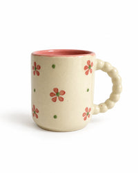Pink Floral Ceramic Mug with Bubble Handle - view 2 of 4