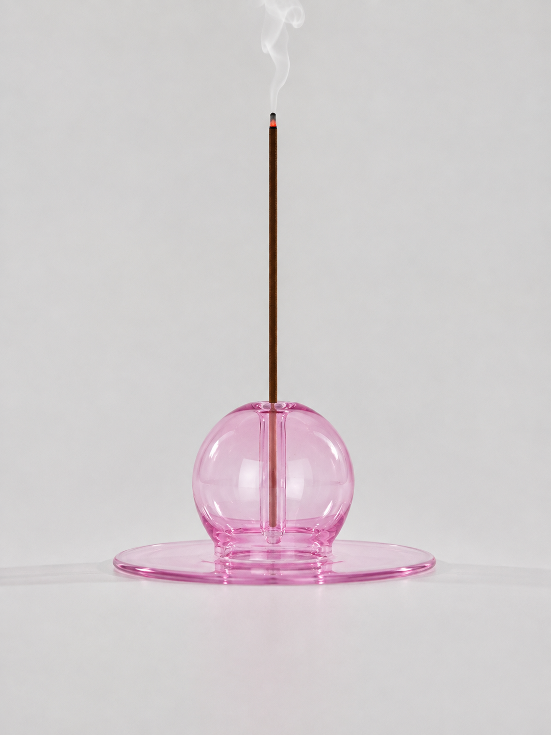 Sun Orb Pink Glass - Incense Stick Stand