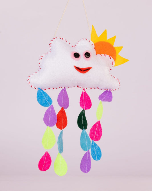 Rainbow Cloud Wool-Felt Nursery Hanging - view 3 of 4