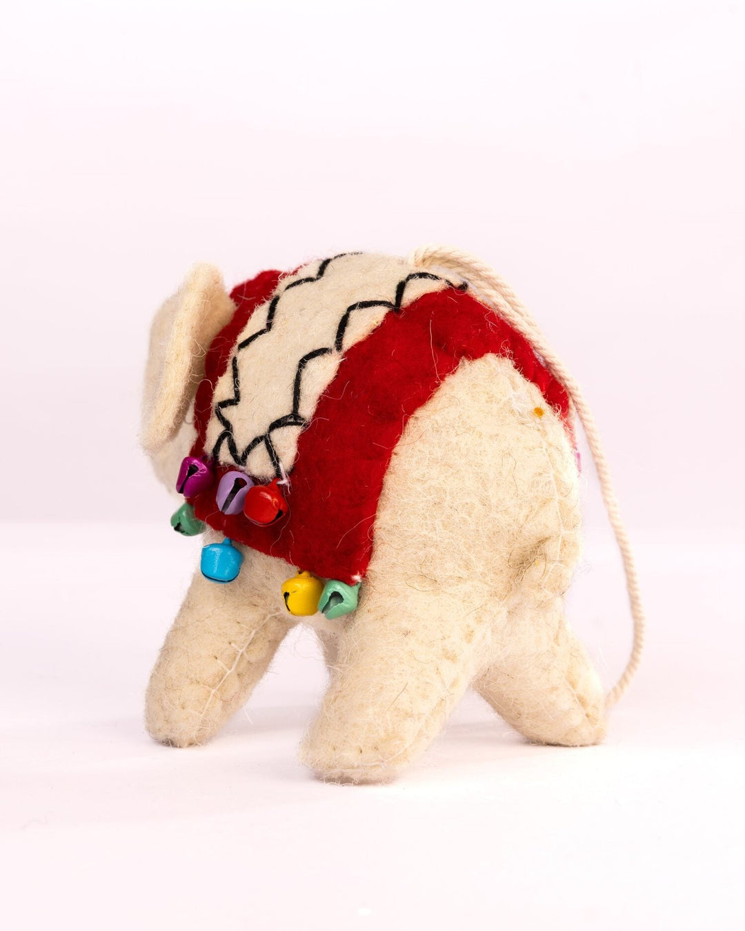 Raja Hathi Embroidered Wool-Felt Elephant Figurine - Red - view 2 of 4
