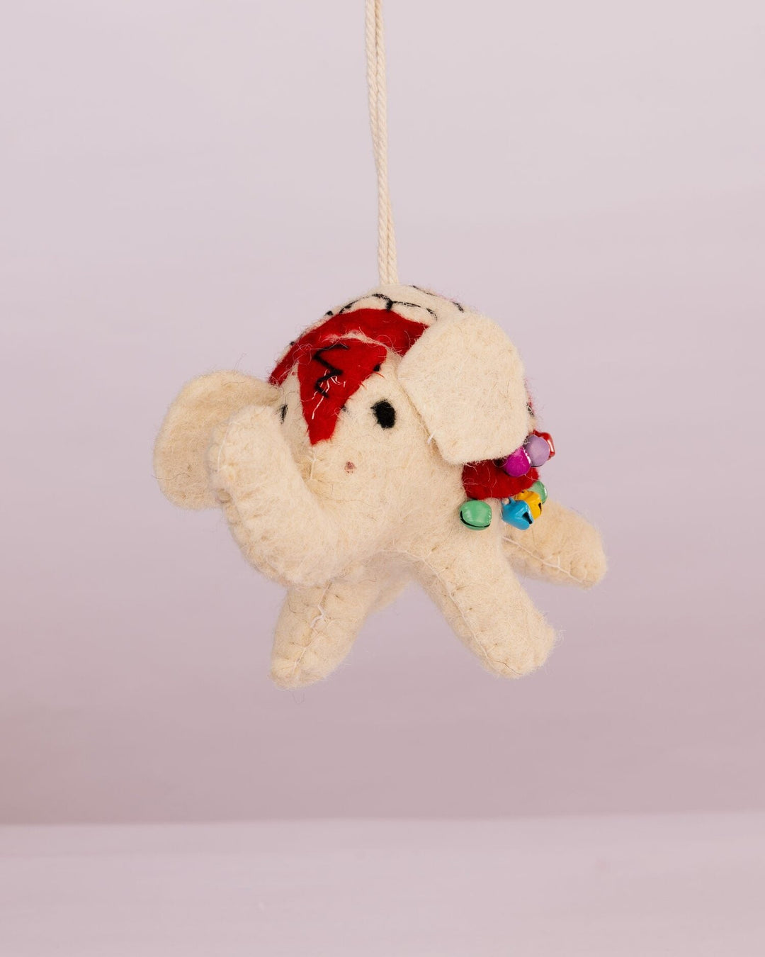 Raja Hathi Embroidered Wool-Felt Elephant Figurine - Red - view 4 of 4