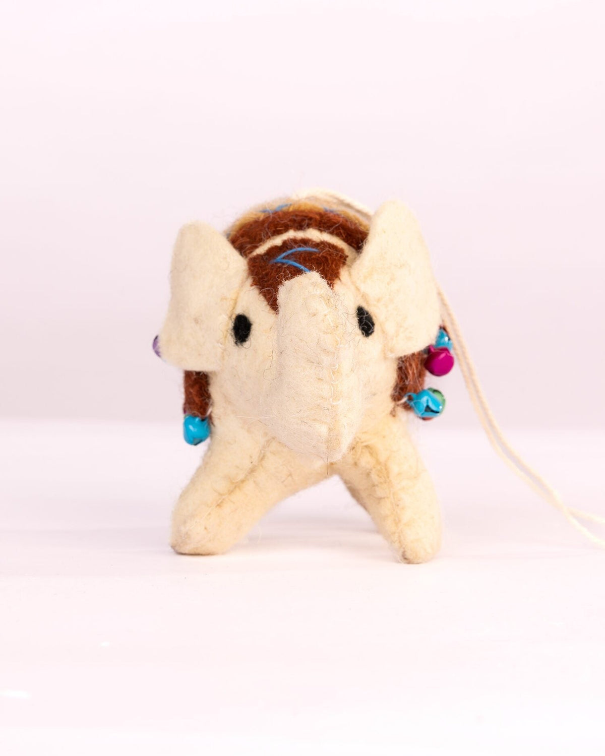 Raja Hathi Embroidered Wool-Felt Elephant Figurine - Rust - view 2 of 4