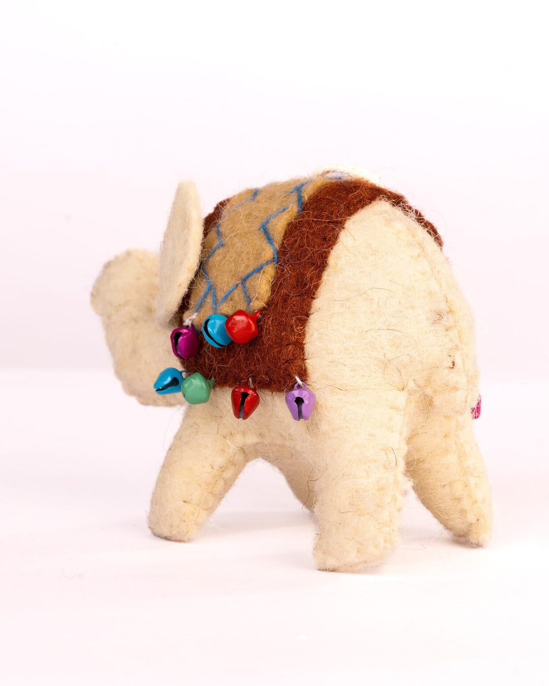 Raja Hathi Embroidered Wool-Felt Elephant Figurine - Rust - view 4 of 4