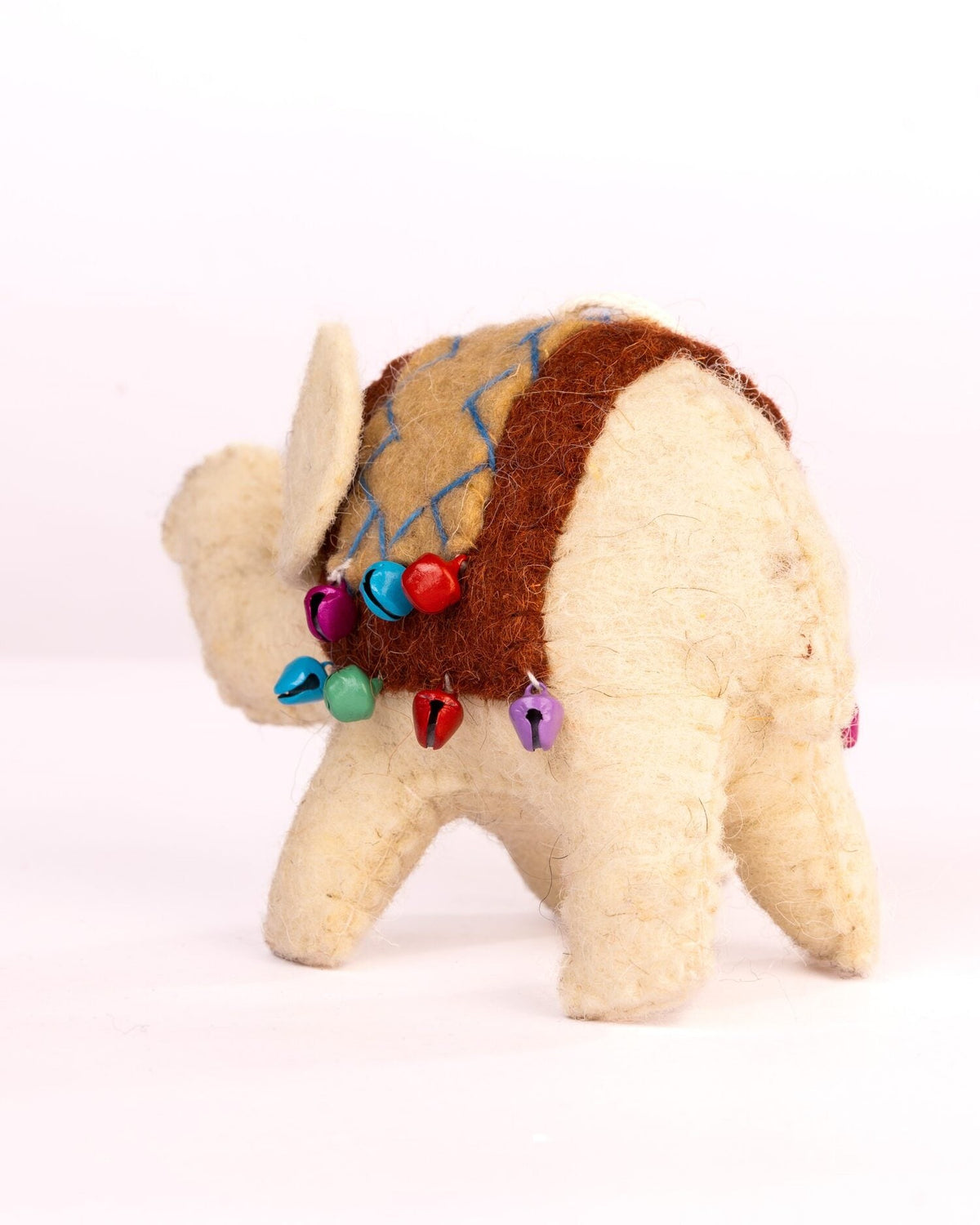 Raja Hathi Embroidered Wool-Felt Elephant Figurine - Rust - view 4 of 4