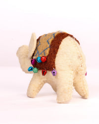 Raja Hathi Embroidered Wool-Felt Elephant Figurine - Rust - view 4 of 4