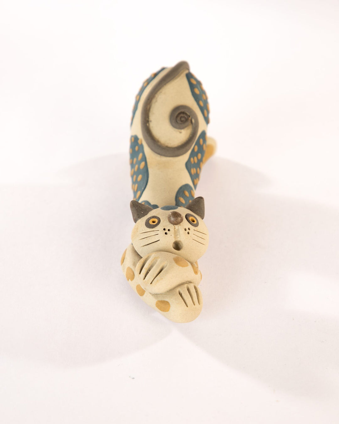 Catnap Nerikomi Ceramic Cat Figurine - Indigo by Modus & Mood