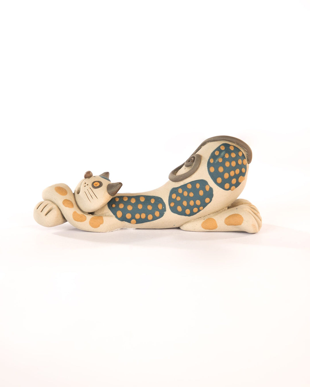 Catnap Nerikomi Ceramic Cat Figurine - Indigo - view 3 of 3
