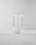 Ribbed Glass Slim Highball Tumbler - Clear