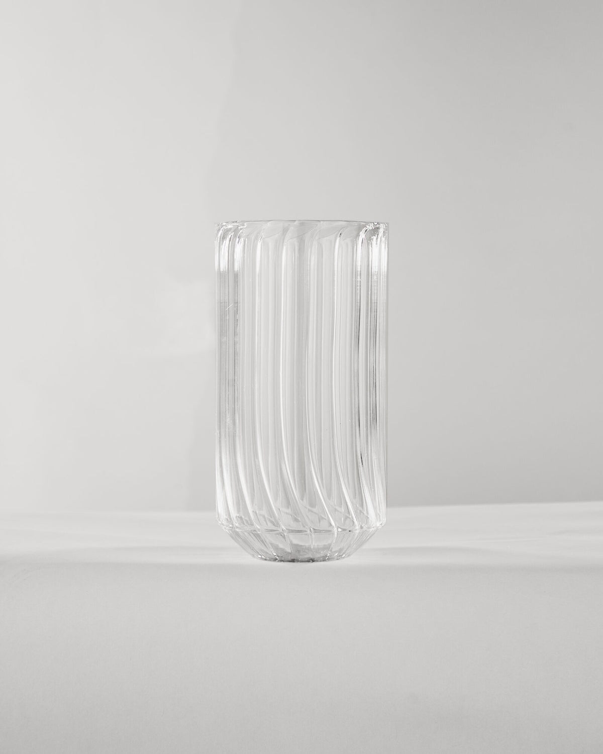 Ribbed Glass Slim Highball Tumbler - Clear by Modus & Mood