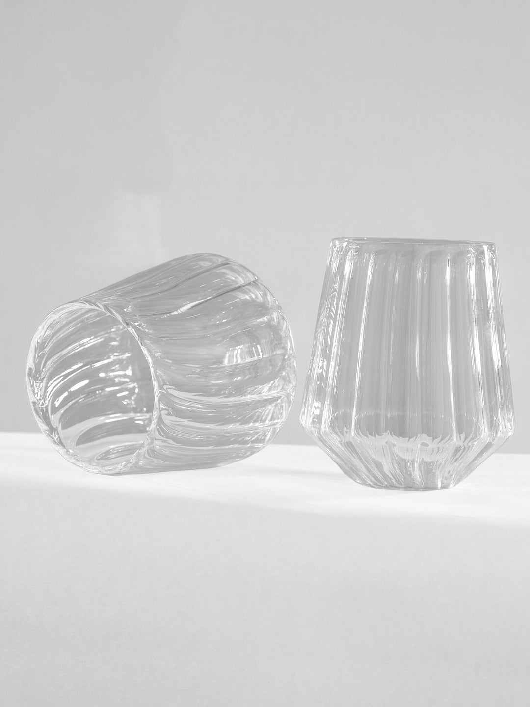 Ribbed Glass Tumbler - Clear - view 3 of 3