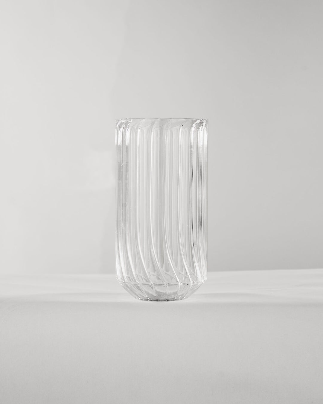 Ribbed Glass Slim Highball Tumbler - Clear by Modus & Mood