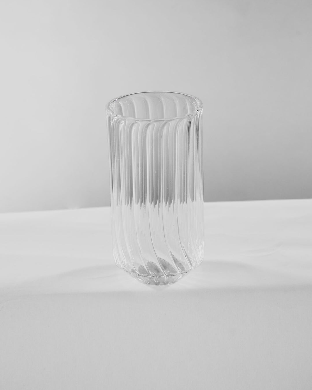 Ribbed Glass Slim Highball Tumbler - Clear - view 2 of 3