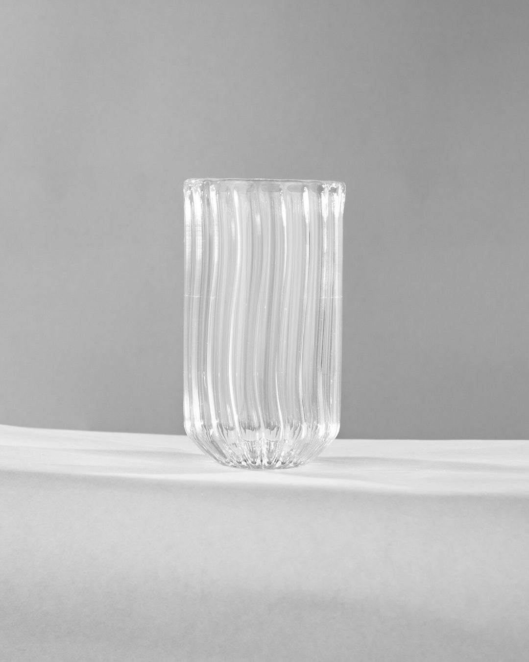 Ribbed Glass Highball Tumbler - Clear by Modus & Mood