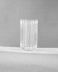 Ribbed Glass Highball Tumbler - Clear