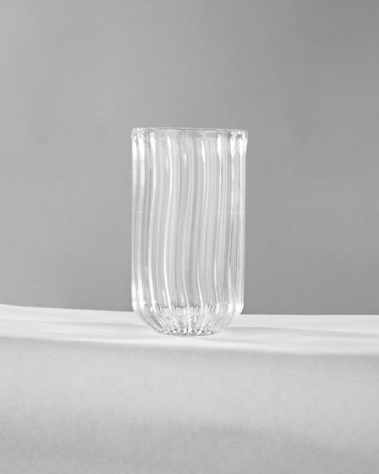 Ribbed Glass Highball Tumbler - Clear by Modus & Mood