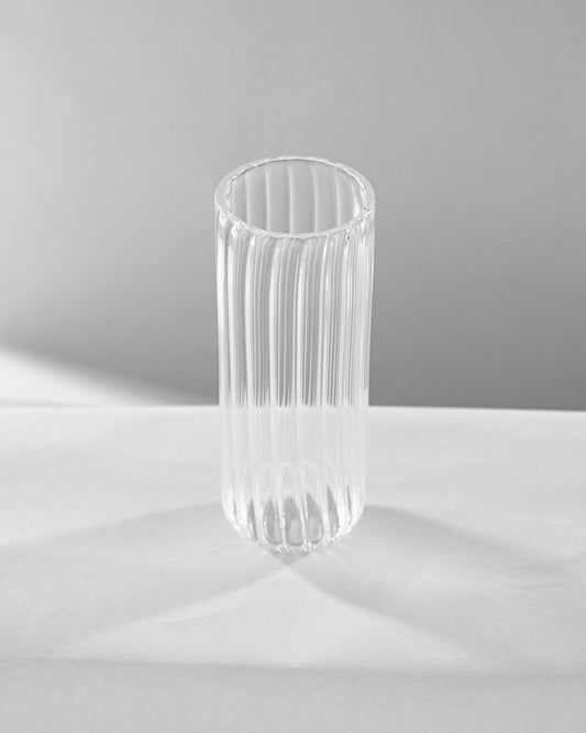 Tall Ribbed Glass Highball Flute Tumbler - Clear - view 3 of 3