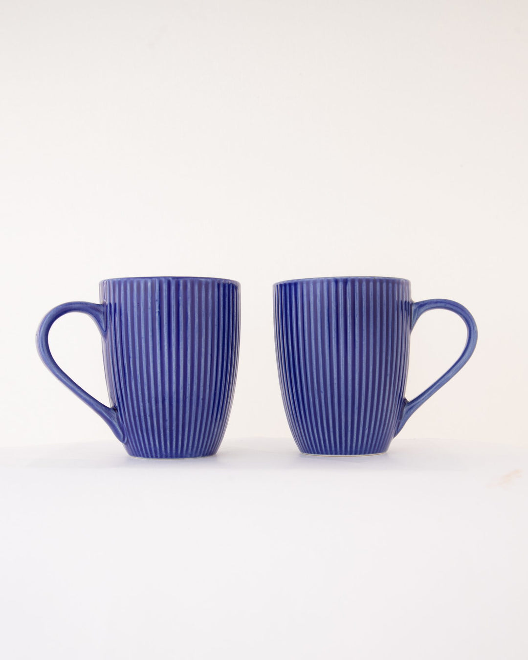 Ridge Ribbed Ceramic Mug - Cobalt Blue - view 3 of 4