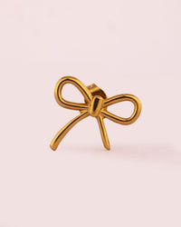 Ribbon Bow Anti-Tarnish Stud Earrings - view 2 of 3