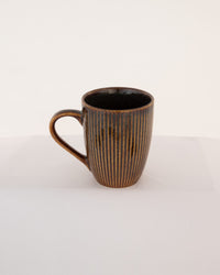 Ridge Ribbed Ceramic Mug - Tortoiseshell Brown - view 2 of 3