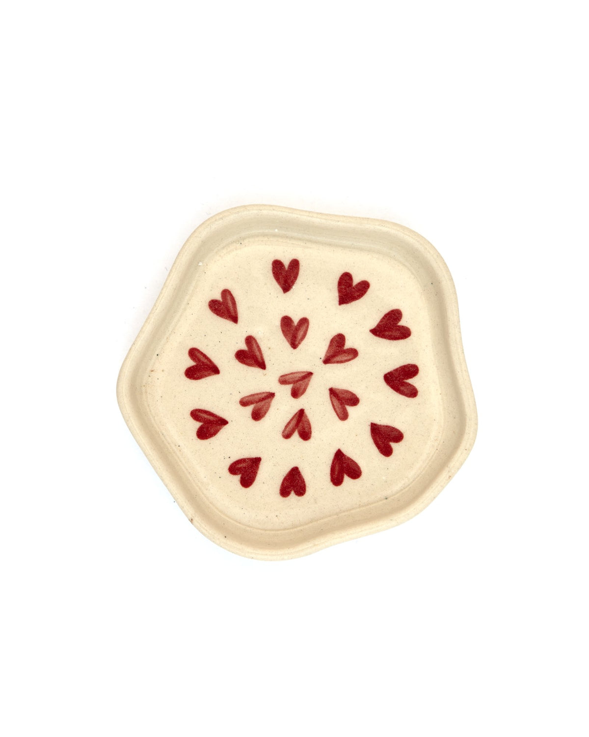 Scattered Hearts Hand-Painted Ceramic Trinket Dish - Red by Modus & Mood