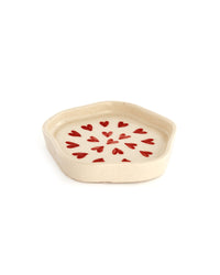 Scattered Hearts Hand-Painted Ceramic Trinket Dish - Red - view 2 of 3