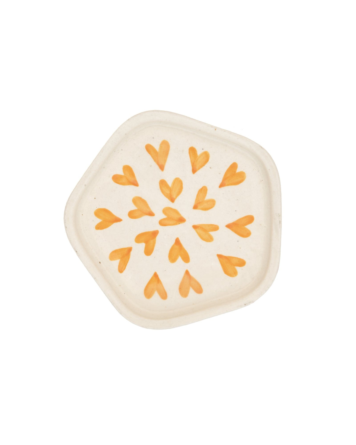 Scattered Hearts Hand-Painted Ceramic Trinket Dish - Yellow by Modus & Mood