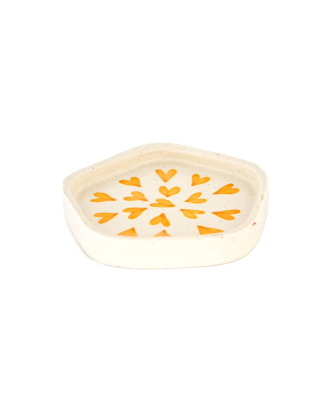 Scattered Hearts Hand-Painted Ceramic Trinket Dish - Yellow - view 2 of 3