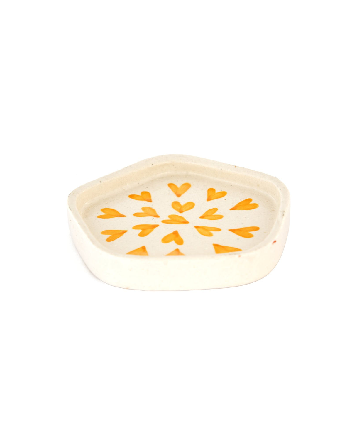 Scattered Hearts Hand-Painted Ceramic Trinket Dish - Yellow - view 2 of 3