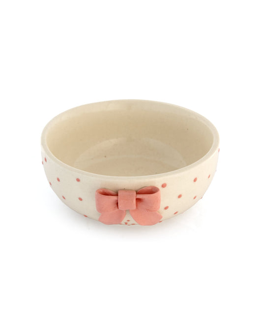 Sculpted Bow Ceramic Bowl - Pink - view 5 of 6