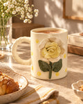 Sculpted Rose Ceramic Mug