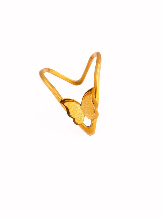 Sculptural V Anti-Tarnish Ring - view 2 of 4