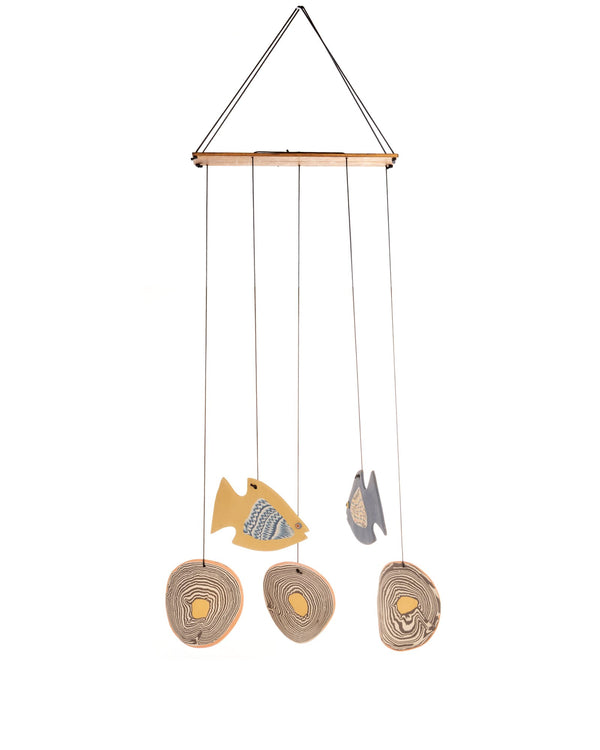 Seashell Nerikomi Ceramic Wind Chime - Concentric - view 2 of 3