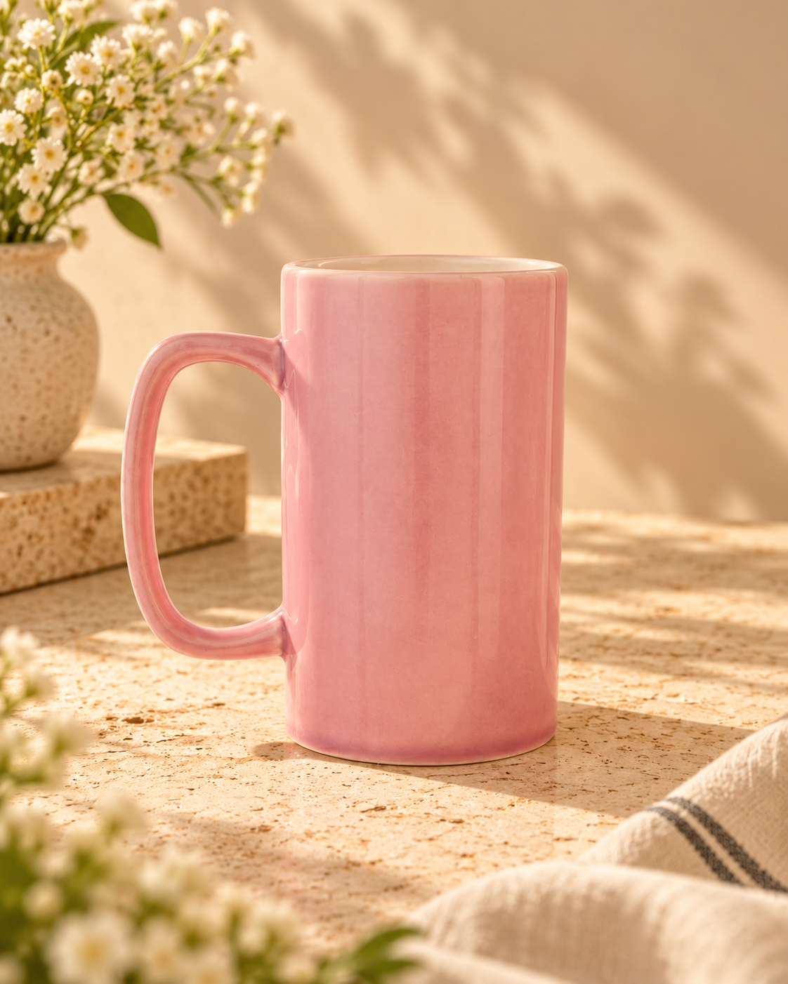 Second Cup Tall Ceramic Mug - Blush Pink by Modus & Mood