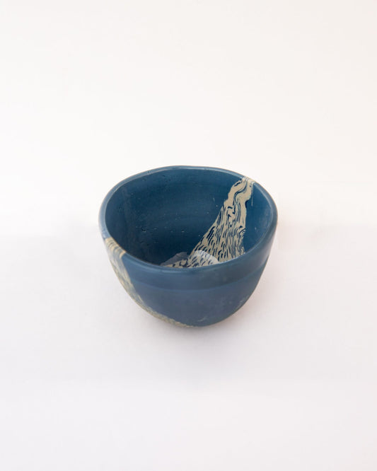 Dune Speckled Nerikomi Ceramic Bowl - Deep Blue by Modus & Mood