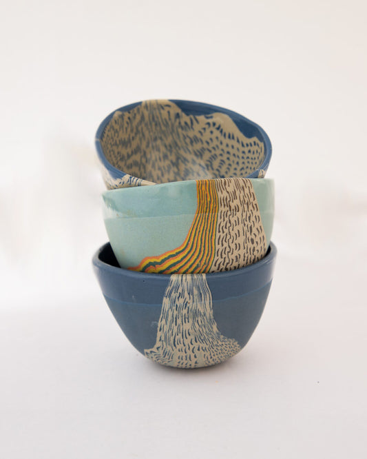 Dune Speckled Nerikomi Ceramic Bowl - Deep Blue - view 4 of 5