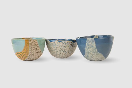 Dune Speckled Nerikomi Ceramic Bowl - Deep Blue - view 5 of 5