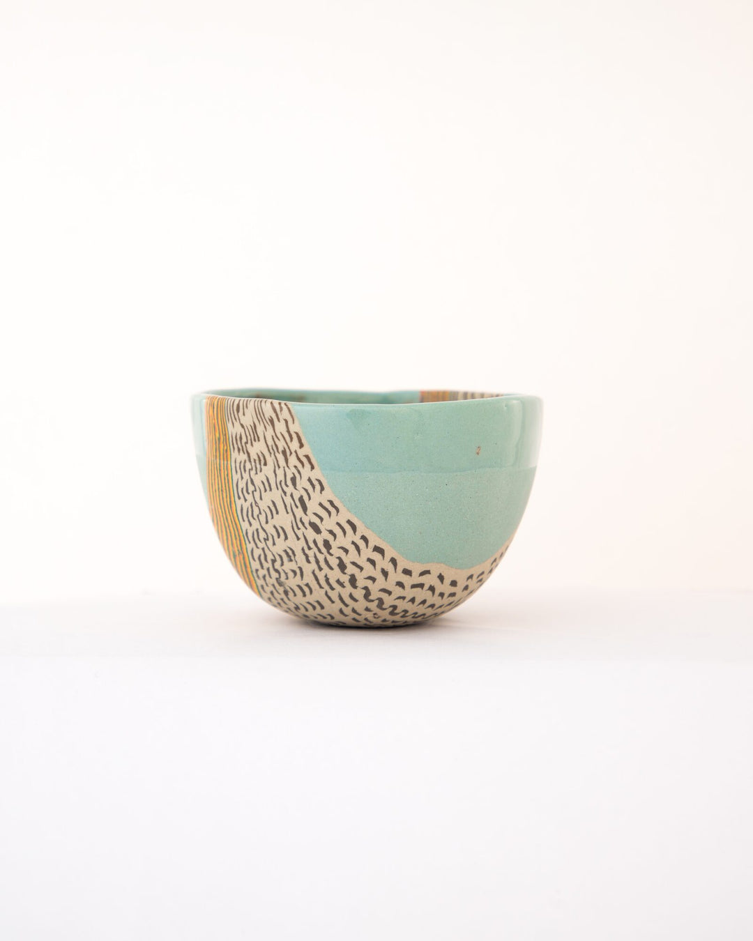 Dune Speckled Nerikomi Ceramic Bowl - Sea Green - view 2 of 5